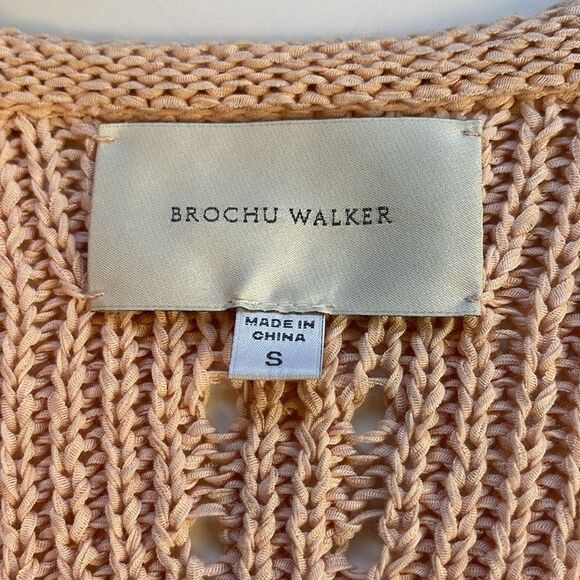 Brochu Walker x Revolve open Knit pink Lagenlook Cardigan. Small - Picture 5 of 8